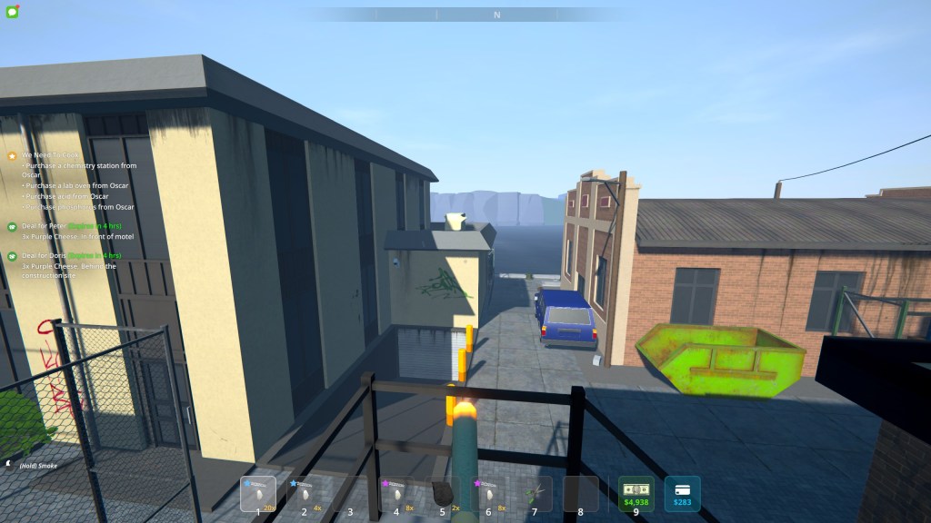 Smoking Purple Cheese in Schedule 1.