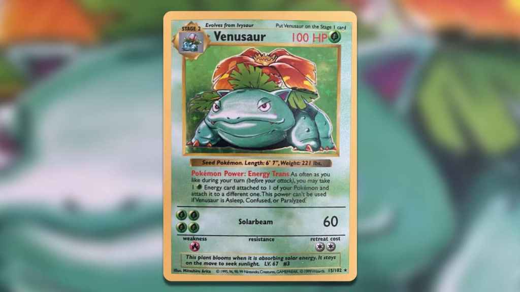 Holofoil Venusaur (Shadowless) – Base Set card art