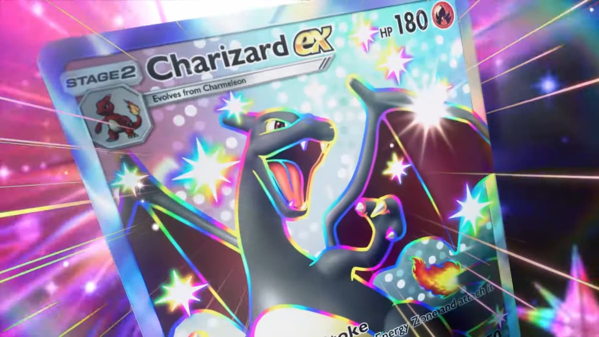 a shot of the charizard ex card in pokemon tcg pocket