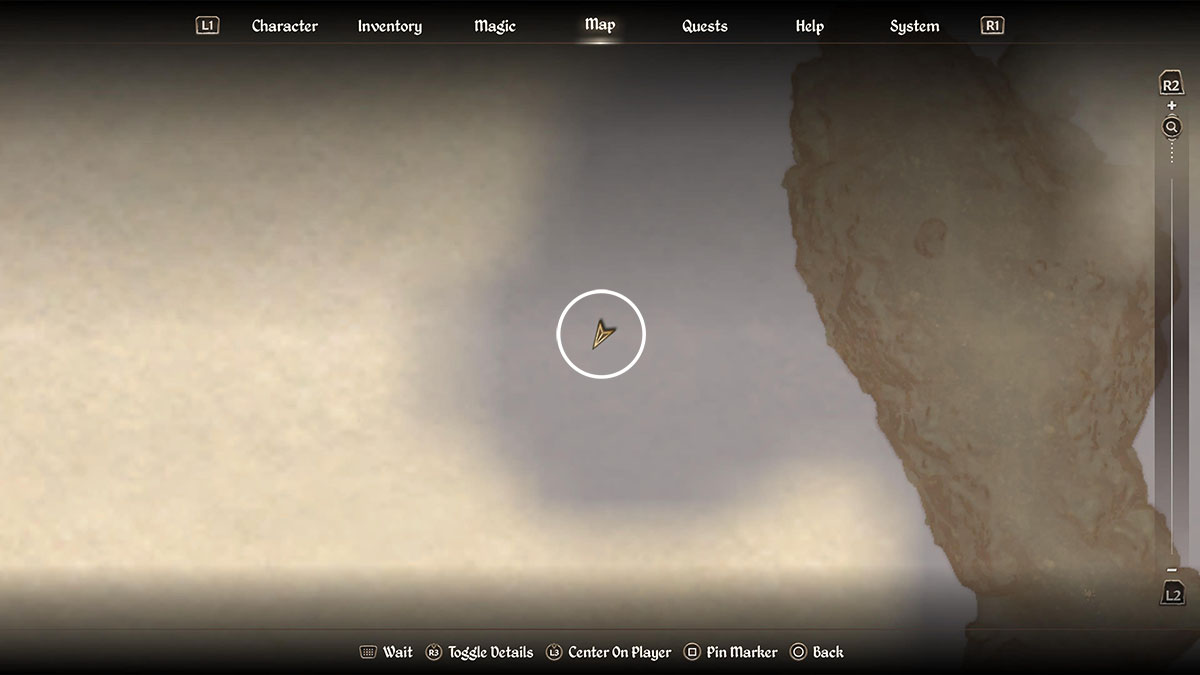 A zoon-in look at the location of the Fin Gleam Helm.