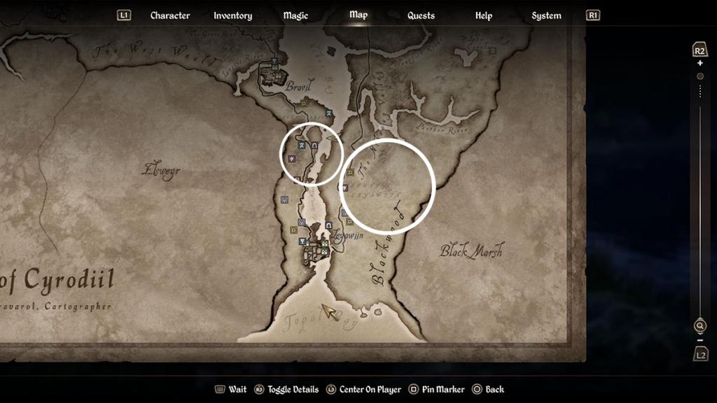 Two great locations to farm Will-o-the-Wisps.