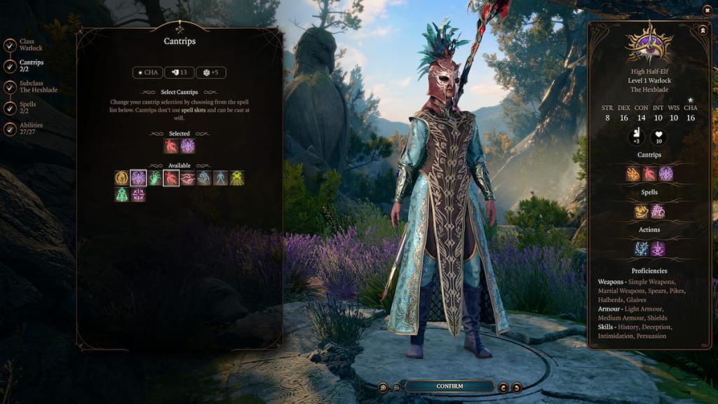 BG3 Hexblade Warlock cantrips