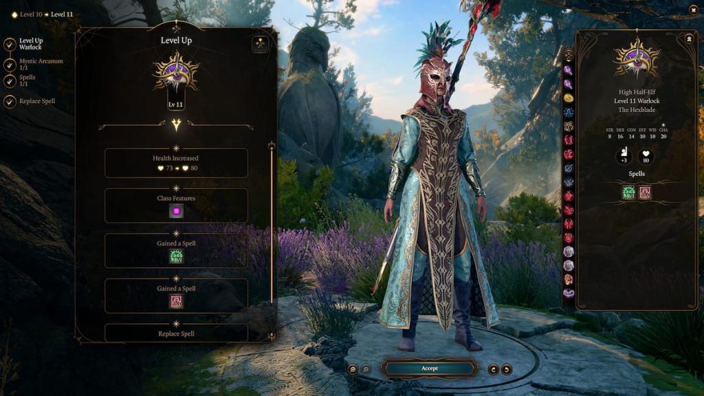 BG3 Hexblade Warlock level 11 abilities