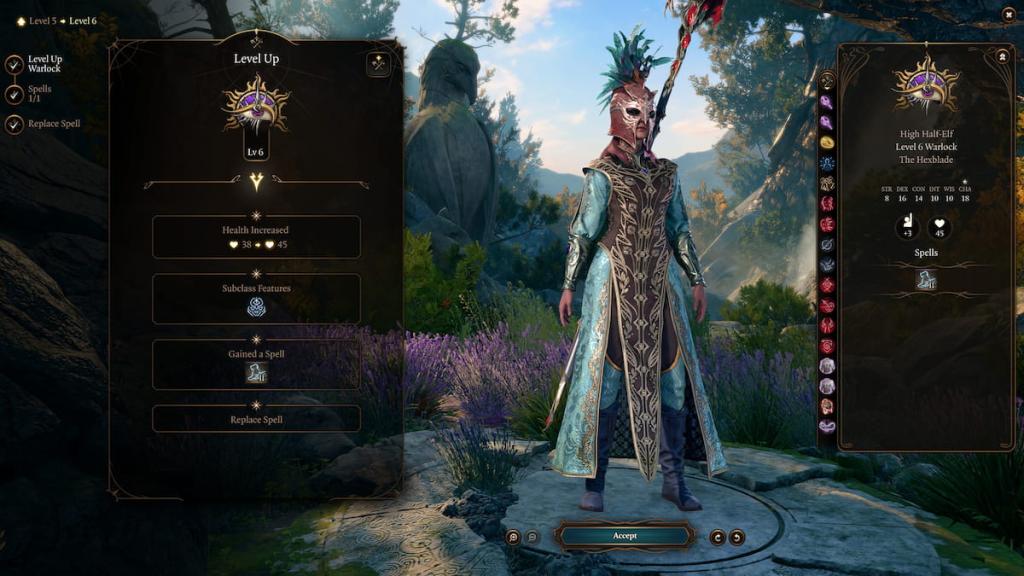 BG3 Hexblade Warlock level 6 abilities