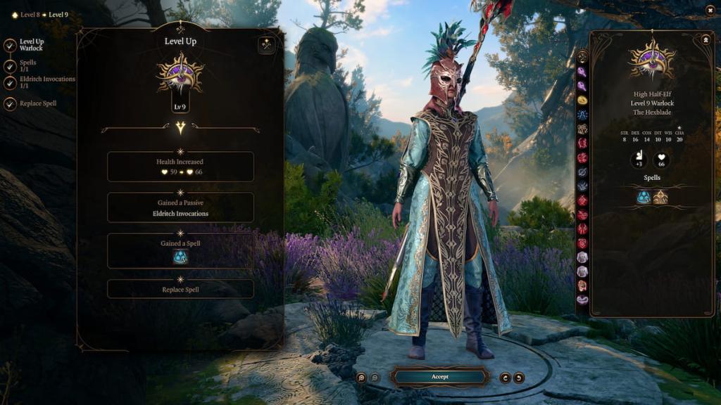 BG3 Hexblade Warlock level 9 abilities