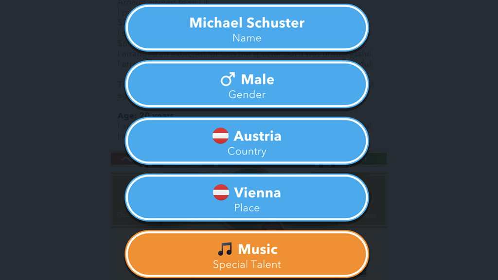 A BitLife character born in Austria