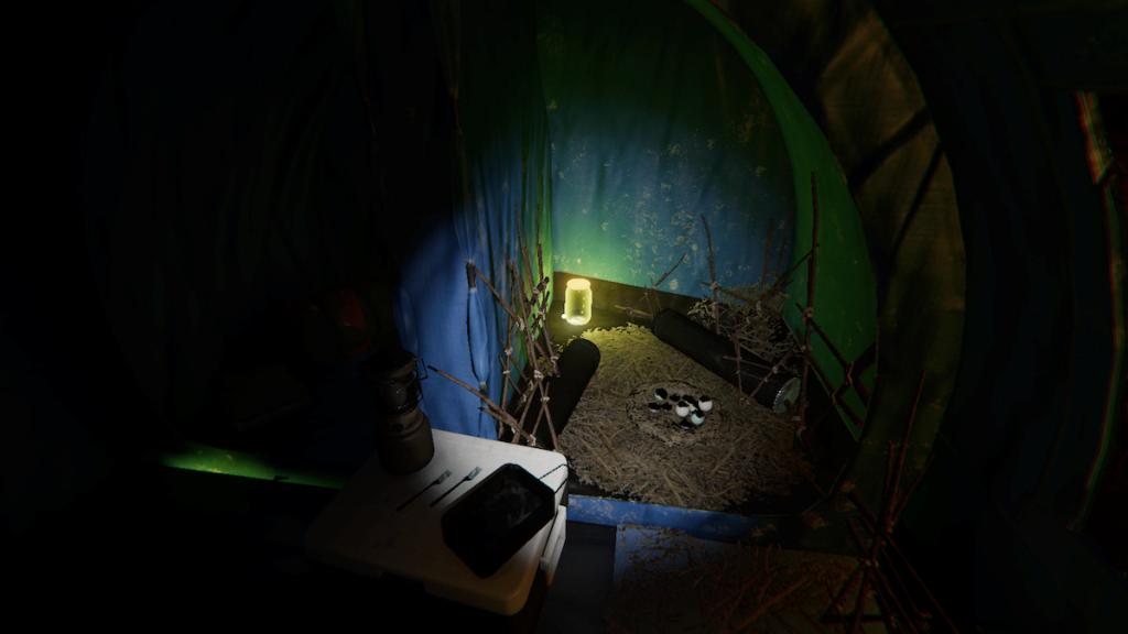 Forest Minion nest in blue tent at Camp Woodwind in Phasmophobia