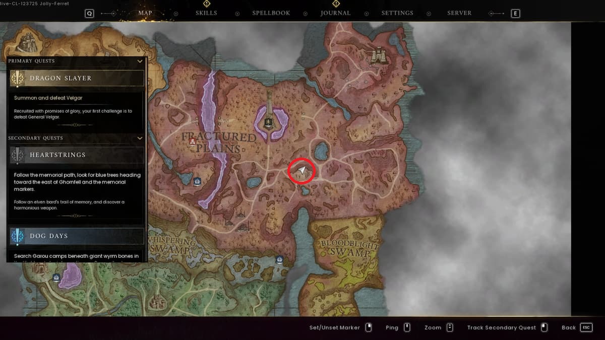 Second blue tree map location in Fractured Plains