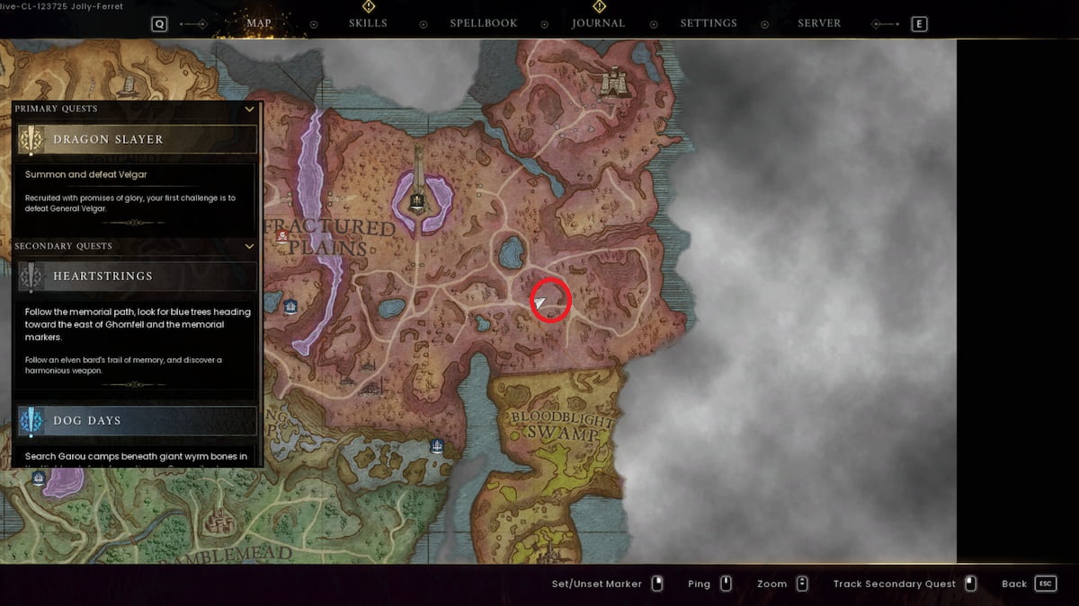 Third blue tree map location in Fractured Plains