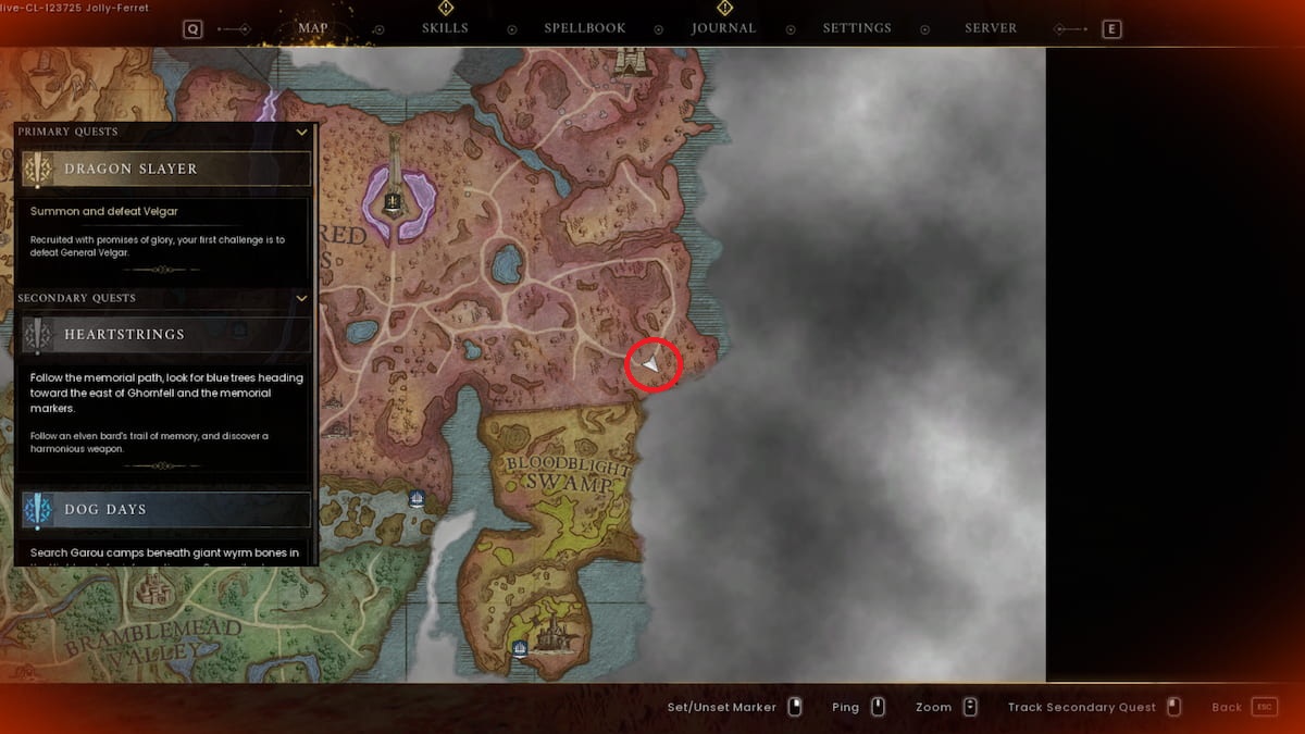 Fourth blue tree map location in Fractured Plains