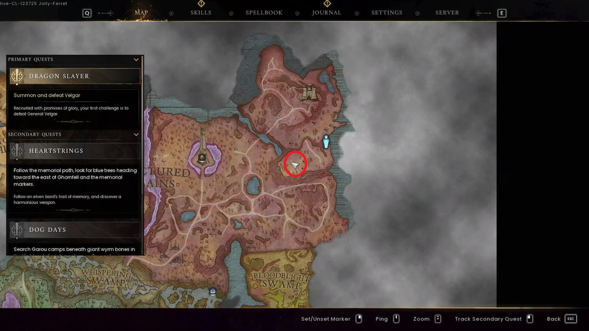 Sixth blue tree map location in Fractured Plains