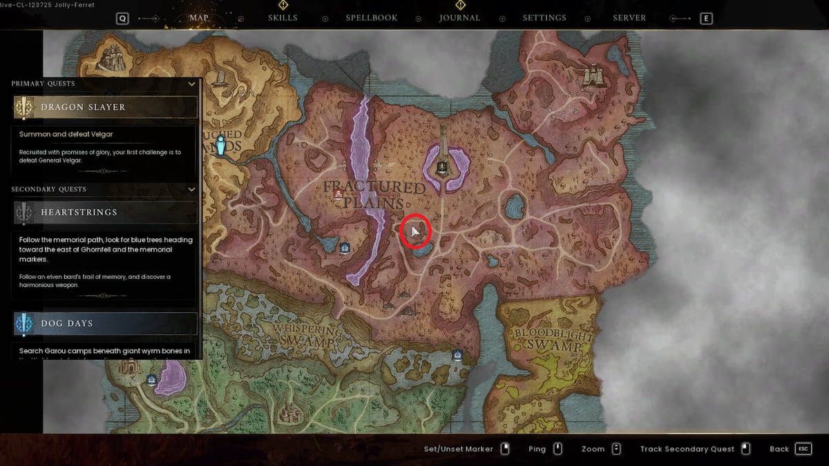 First blue tree map location in Fractured Plains