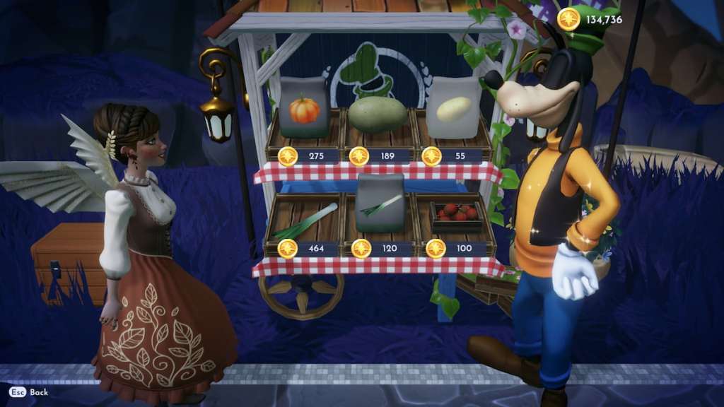 Buying Potato Seeds from Goofy in Disney Dreamlight Valley