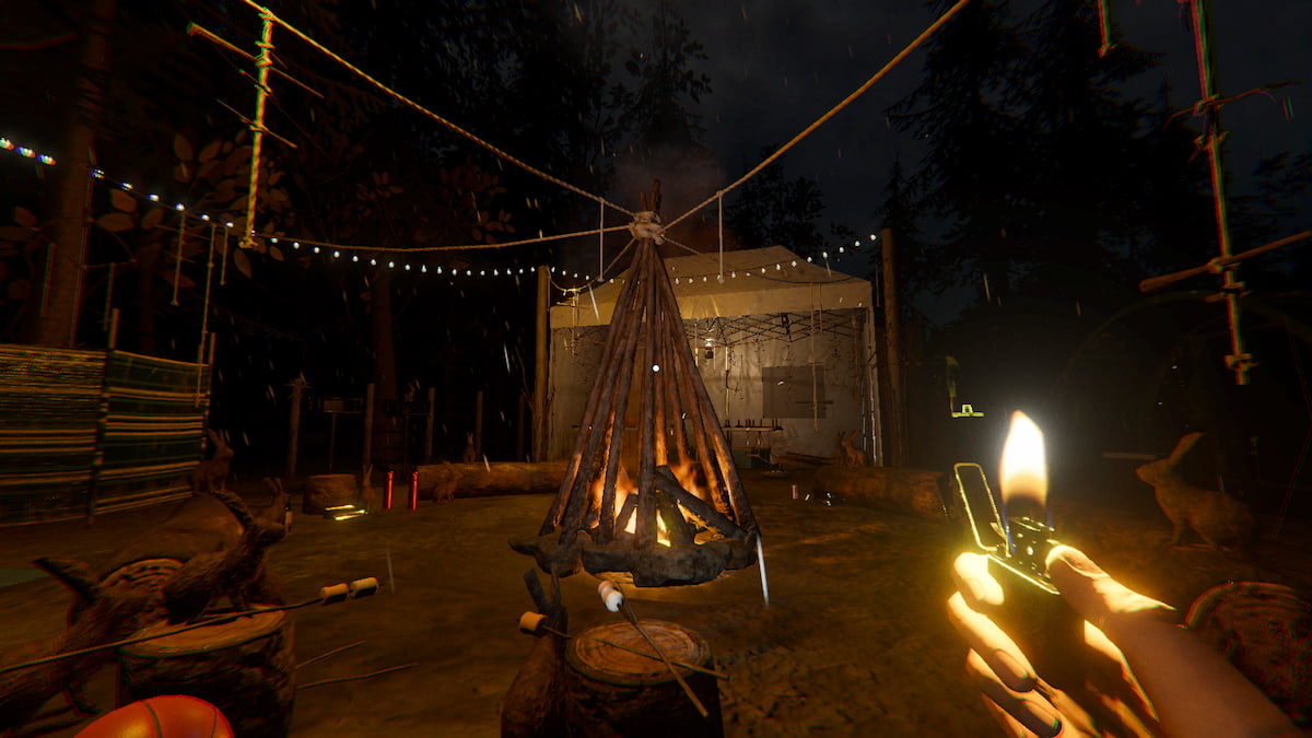 A campfire at Maple Lodge Campsite in Phasmophobia