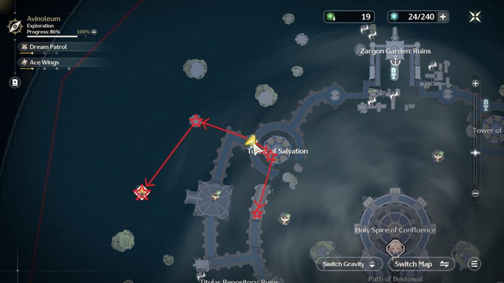 capitaneus locations in tower of salvation