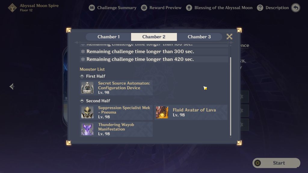 chamber 2 enemies in spiral abyss floor 12