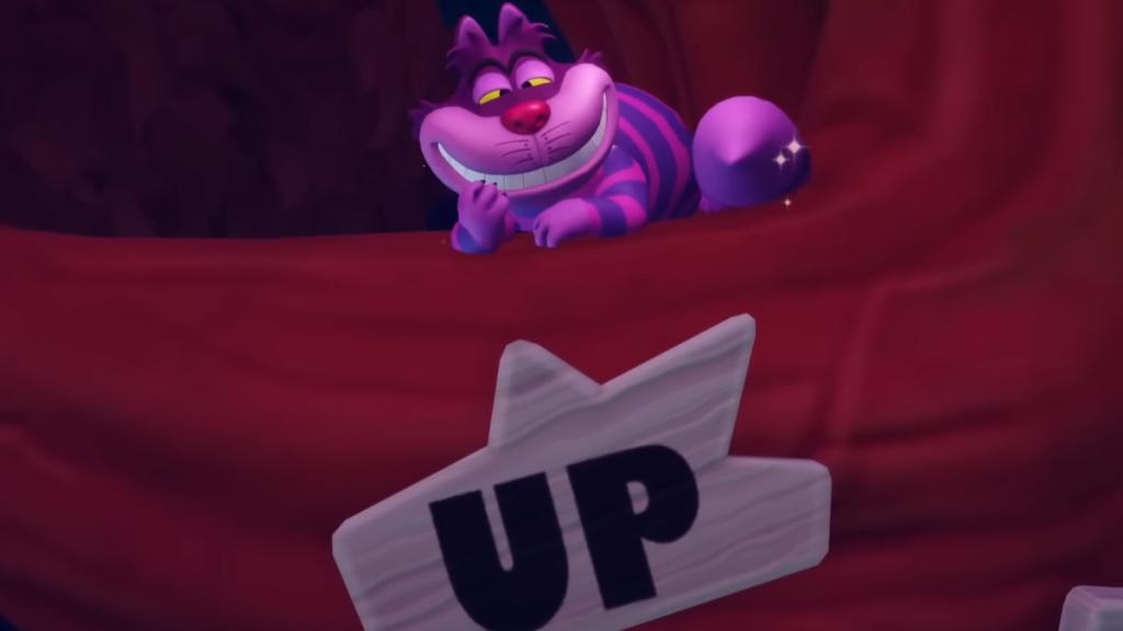 Cheshire Cat smiling in his tree in DDV