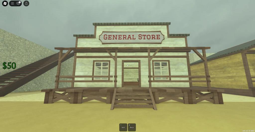 Location of the General Store where one can buy a Banjo in the Dead Rails Roblox experience