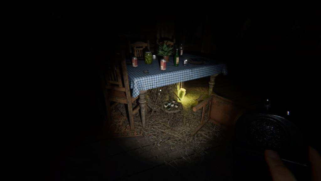 Dining room forest minion nest at Grafton Farmhouse in Phasmophobia