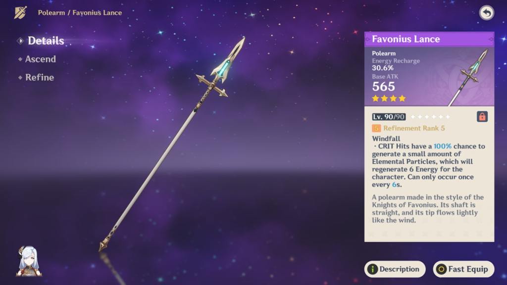 Favonius Lance is a good F2p weapon