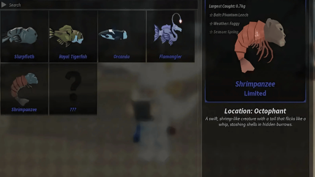 Animal fishing guide and Animal Pool Bestiary in Fisch