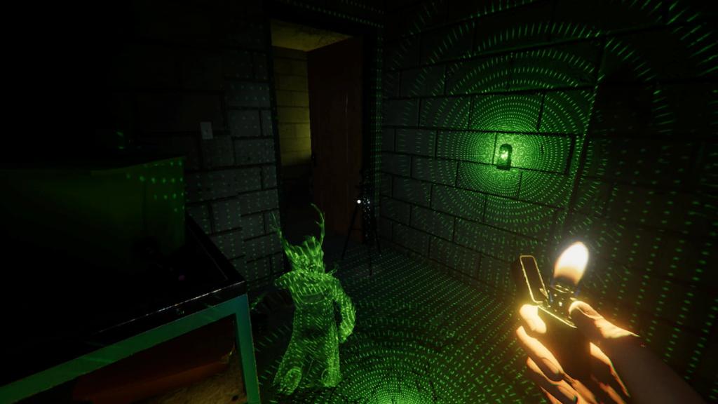 The Forest Spirit wandering through a DOTS Projector in Phasmophobia Cursed Hollow event