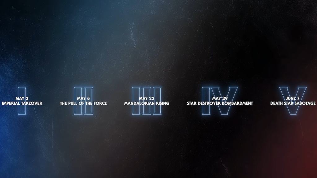 The five updates in the Fortnite Star Wars Season