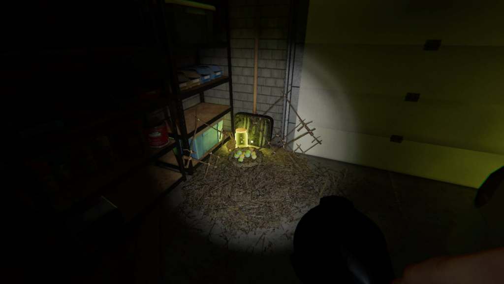 A Forest Minion nest in the garage at 6 Tanglewood Drive in Phasmophobia