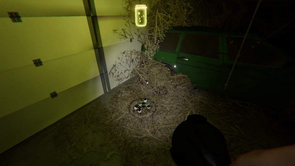 Forest Minion nest in garage at 42 Edgefield Road in Phasmophobia