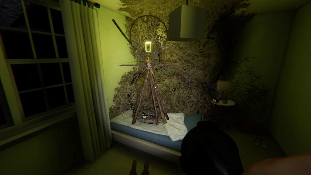 Forest Minion nest in green bedroom at 42 Edgefield Road in Phasmophobia