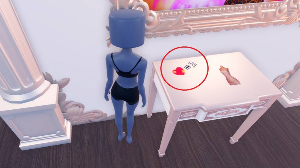 A heart emoji by the number two in Dress to Impress. 