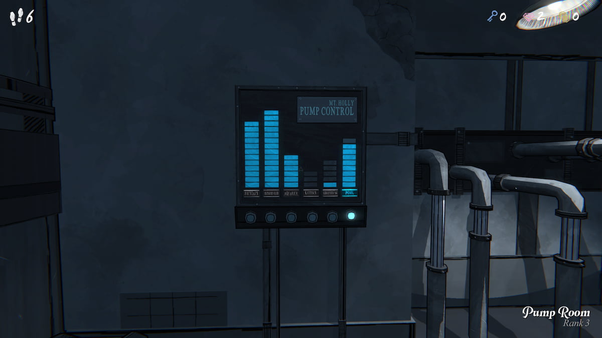 Inside the Pump Room in Blue Prince