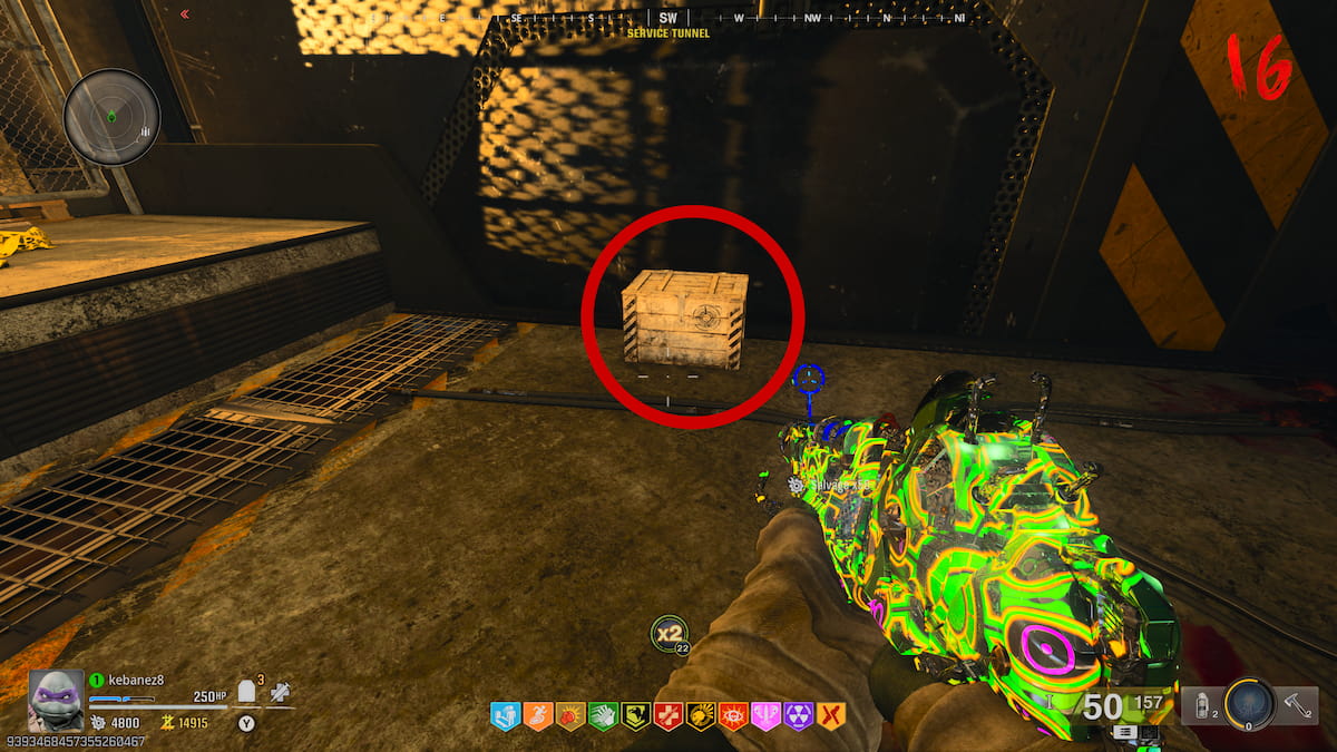 White crate with the Essence Bomb