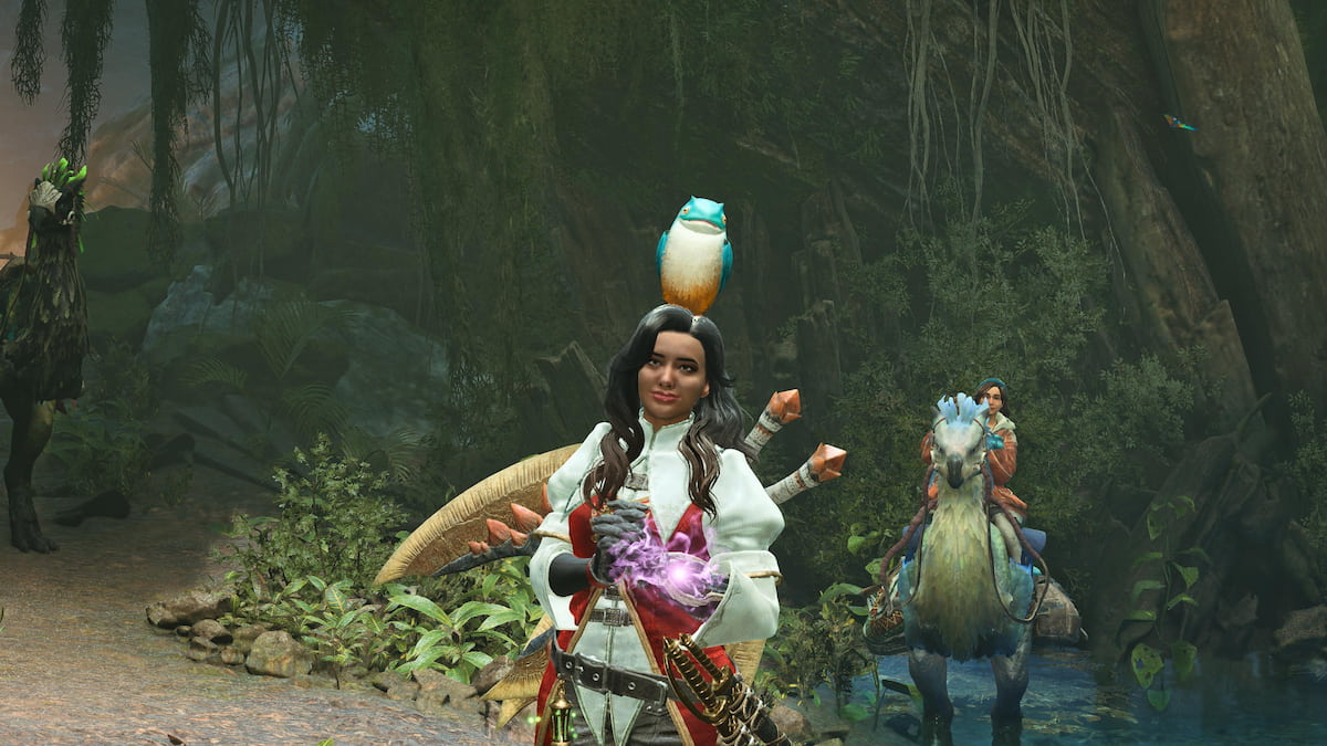 Wearing the Amstrigian head piece