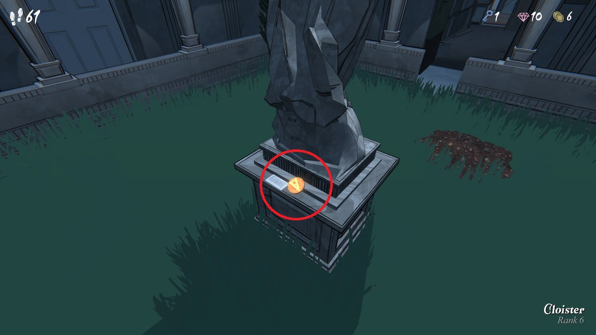 Grabbing the Allowance Coin from statue