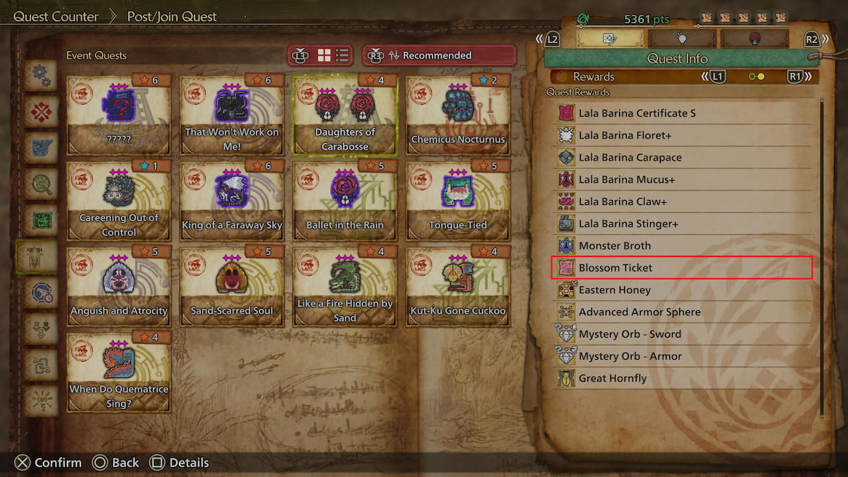 The Daughters of the Carabosse rewards