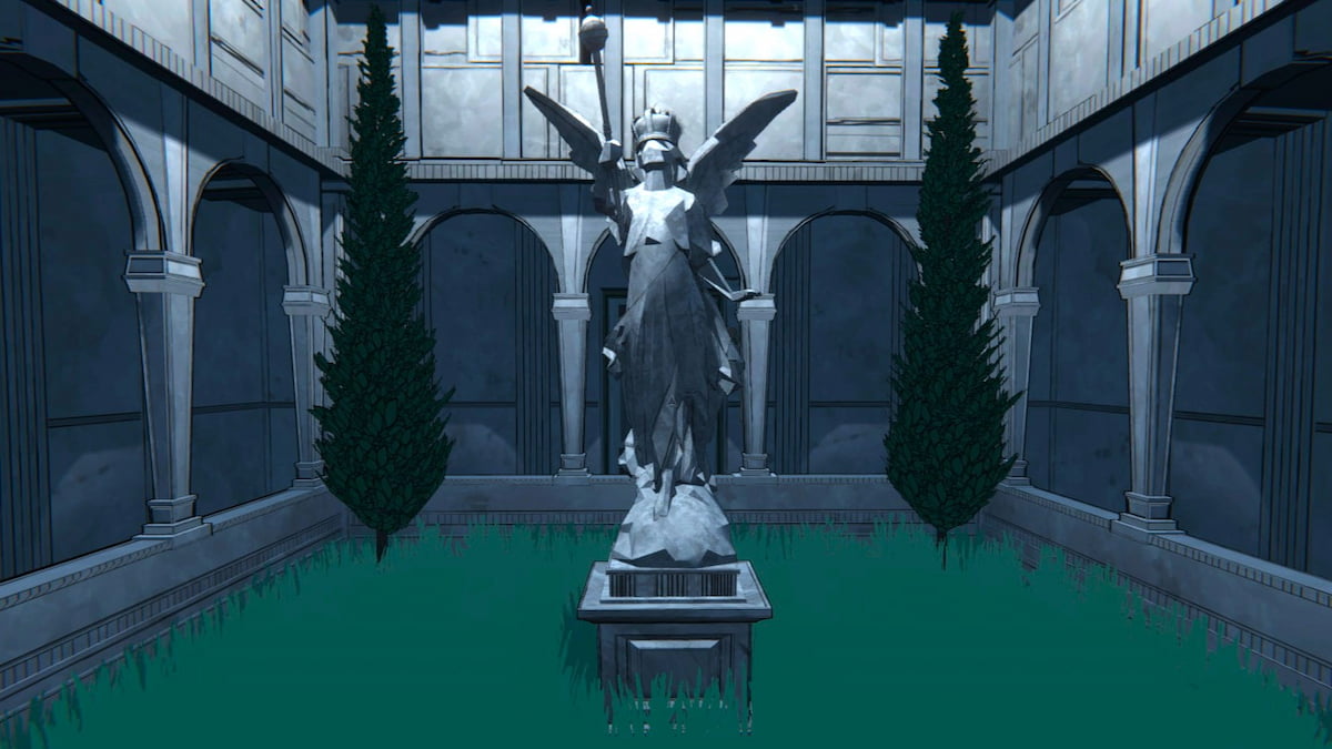 Statue in the middle of the Cloister