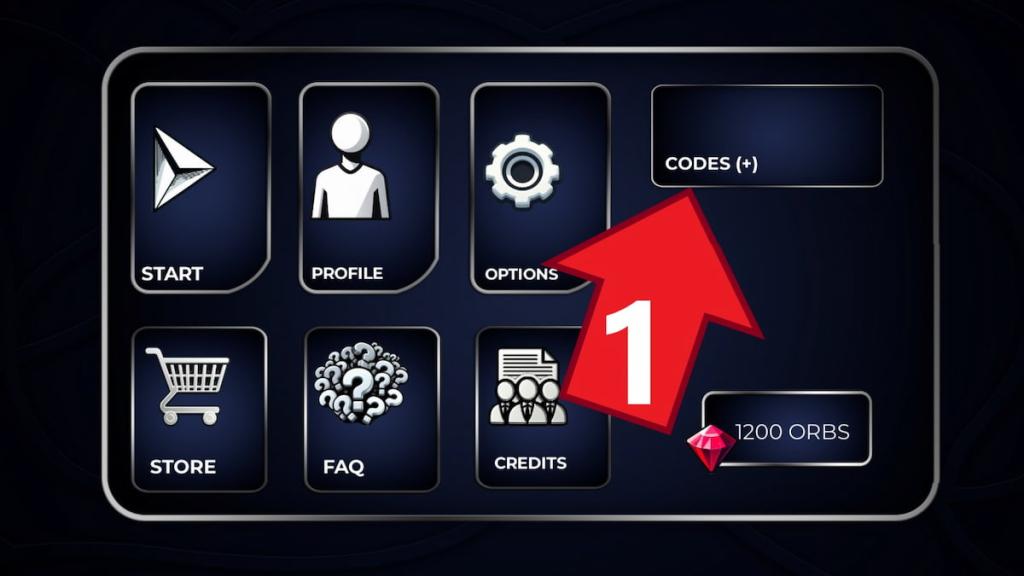 Codes button in The Forces main menu