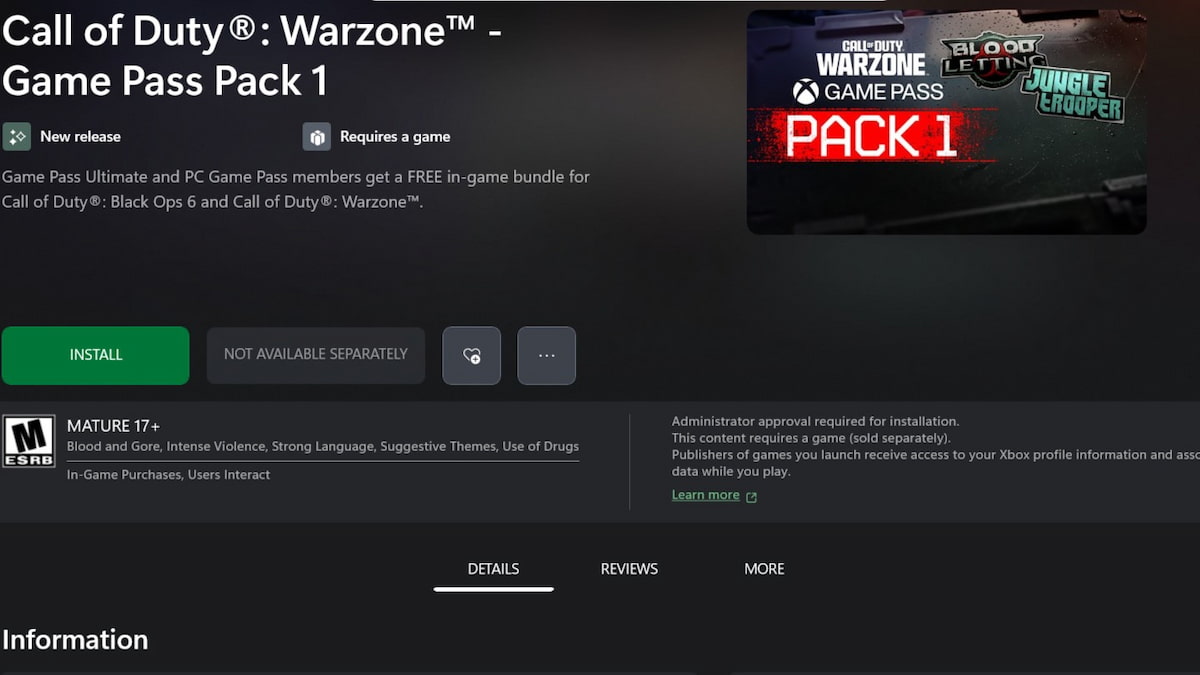 Call of Duty Warzone Game Pass Pack 1