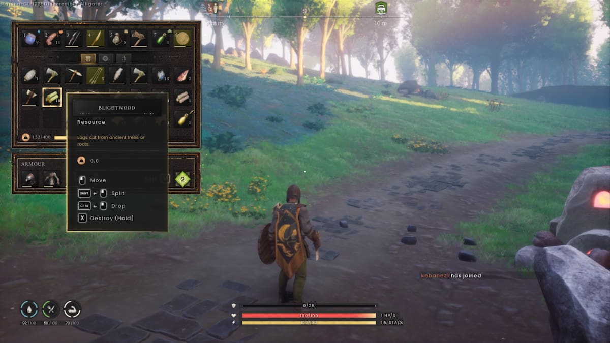 Blightwood inside inventory