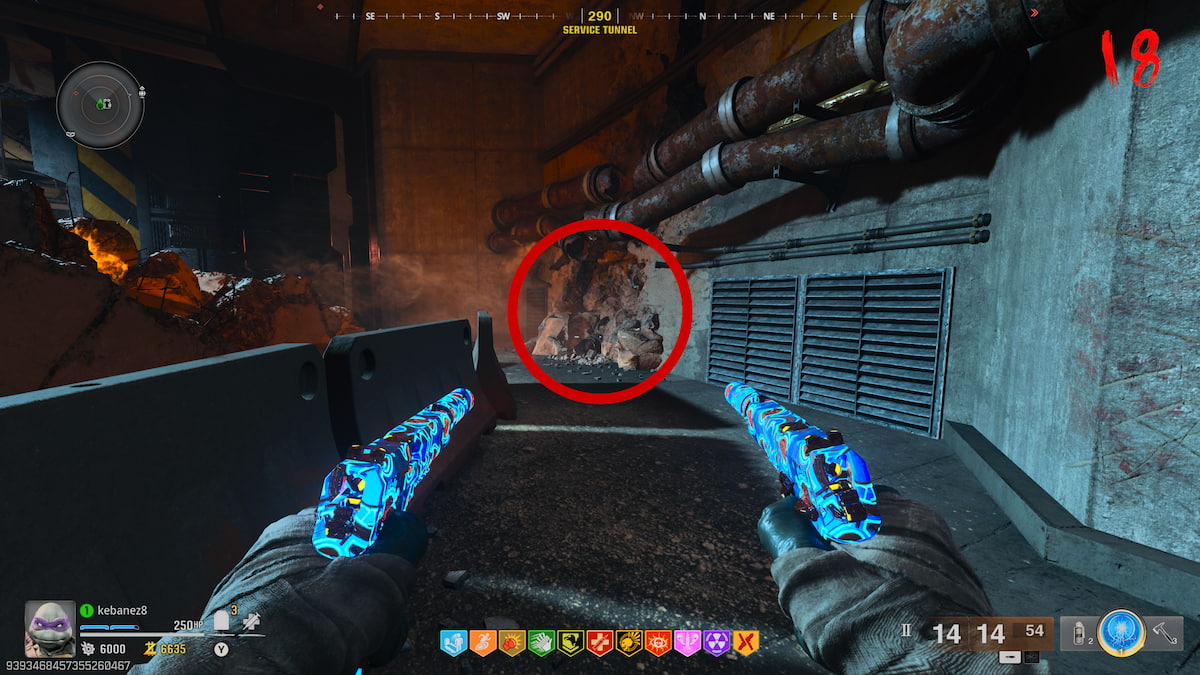 Debris in Service Tunnel