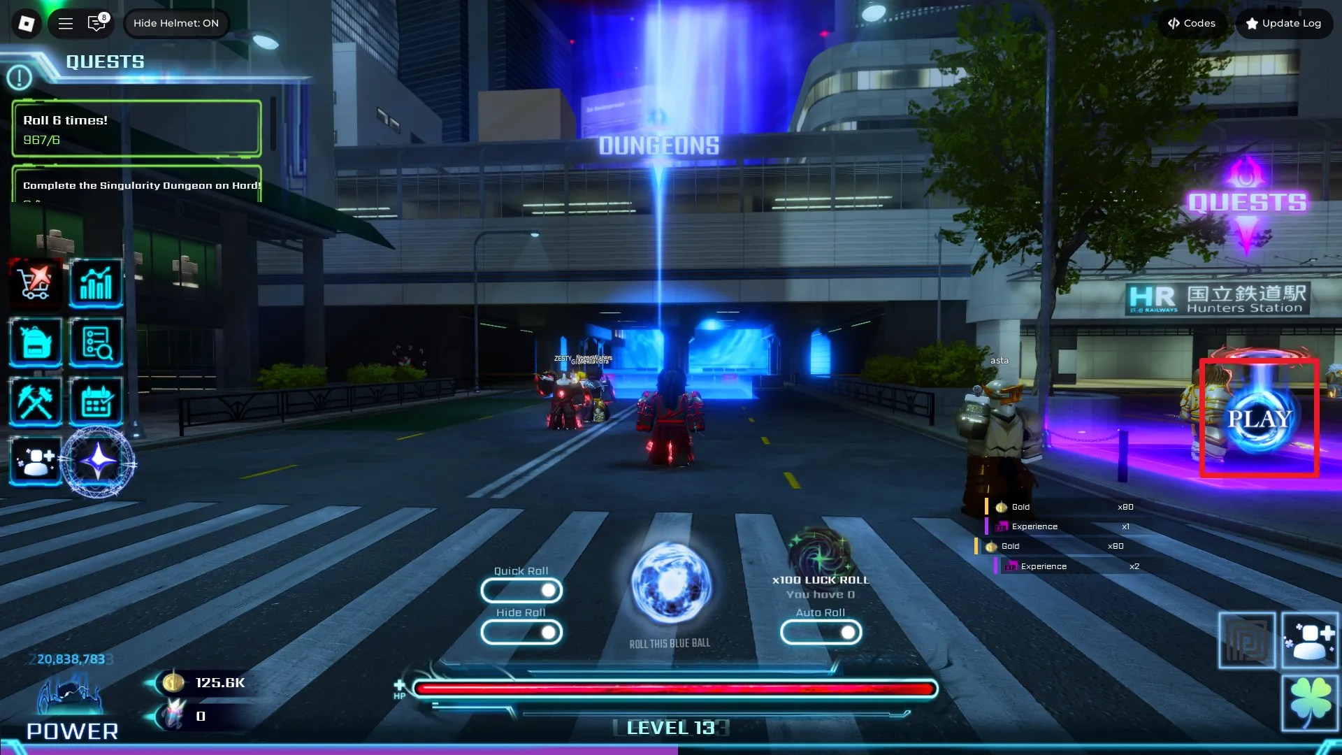 Dungeon location in Hunters Roblox experience