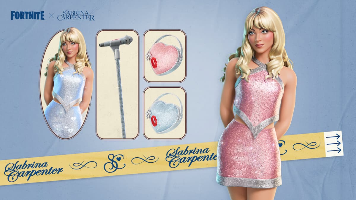 Sabrina Carpenter's shop skin and cosmetics in Fortnite