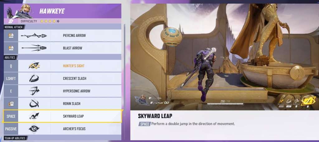 Hawkeye Skyward Leap ability in Marvel Rivals