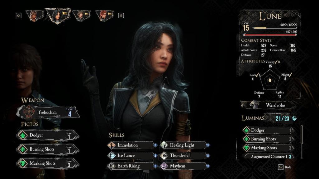 Expedition 33 Lune skill page