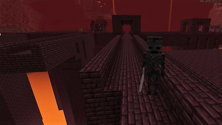 A nether fort in minecraft.