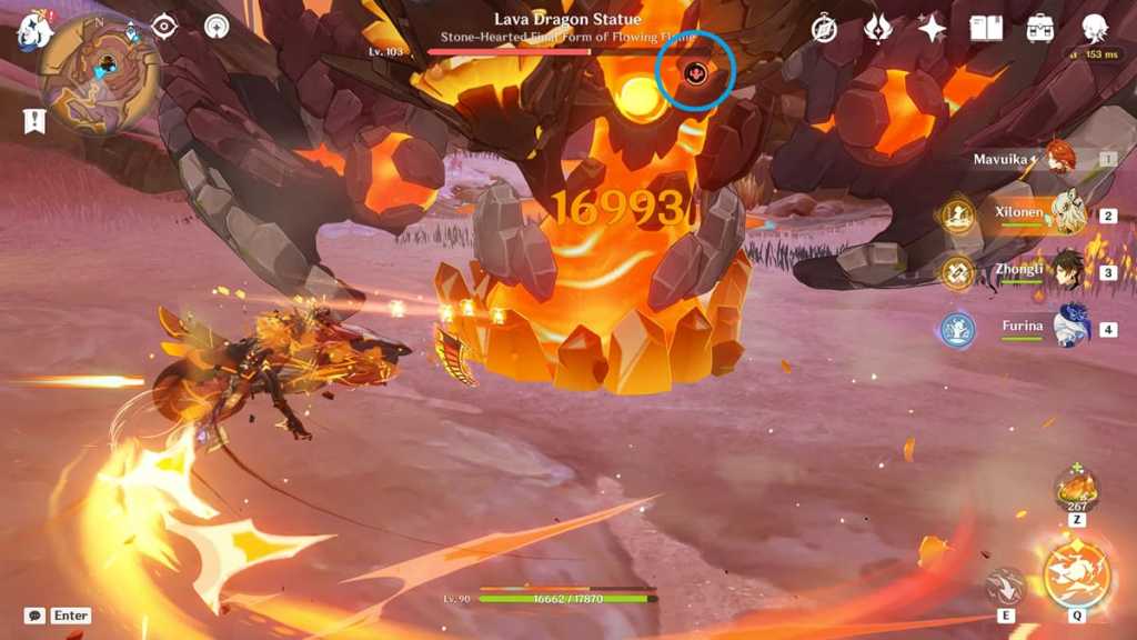 using pyro to fill lava dragon statue's fury bar