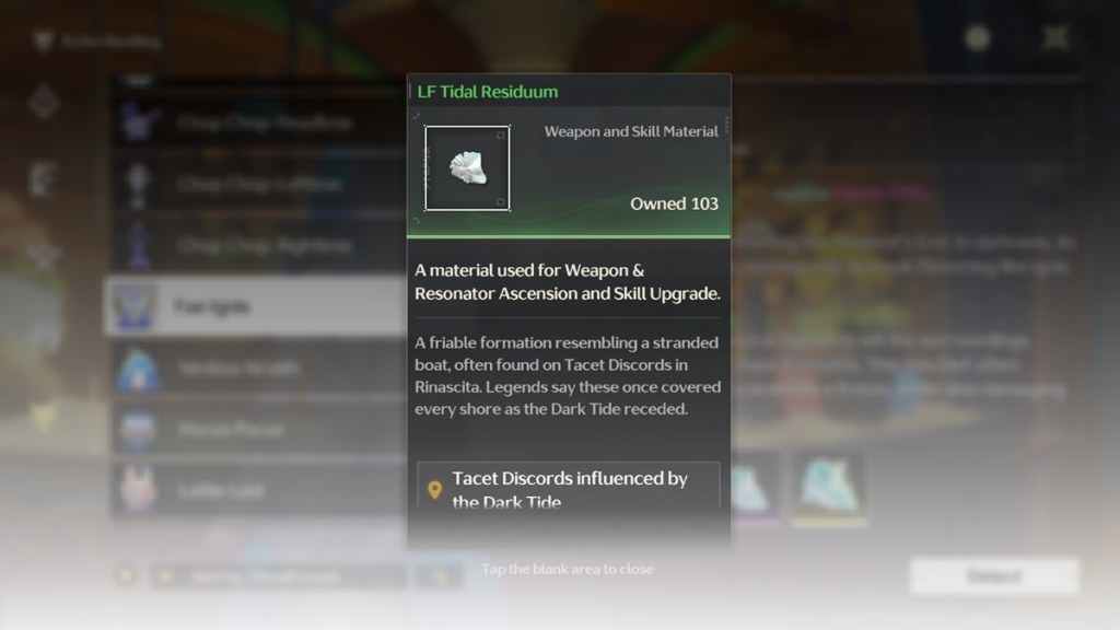 Lf tidal residuum - Ciaccona ascension and skill materials