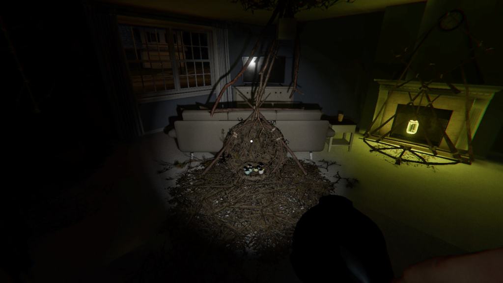 Forest Minion nest in living room at 42 Edgefield Road in Phasmophobia