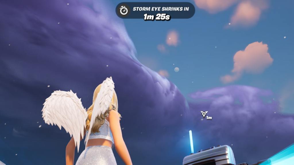 The death star way in the distance in the sky in fortnite